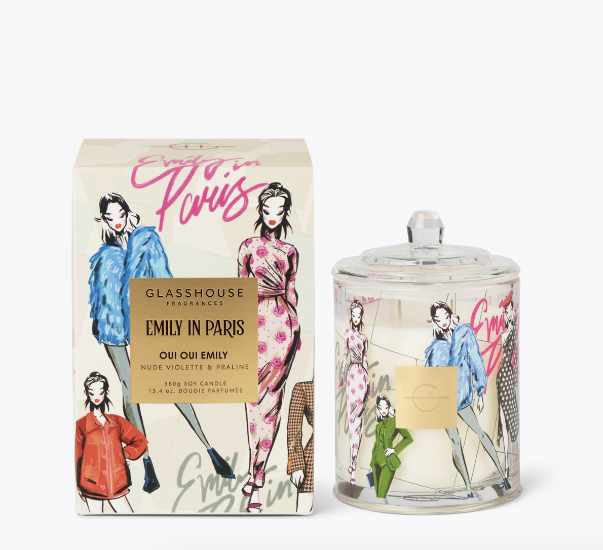 Glasshouse Fragrances 'Emily in Paris' candle GF 380g Candle Oui Oui Emily 2026 limited edition