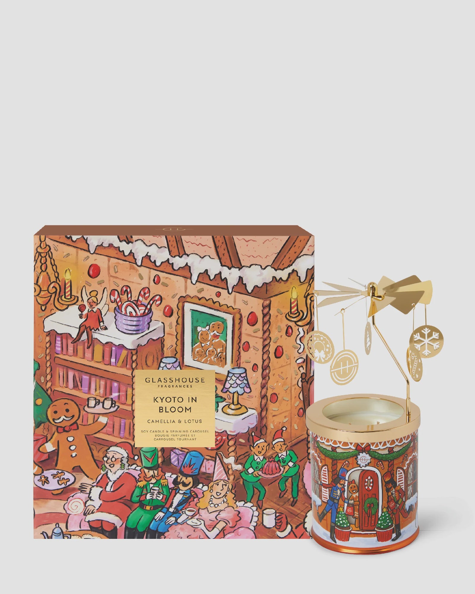 Glasshouse GF 380g Candle with Spinning Carousel Gift Set - Kyoto In Bloom - X26