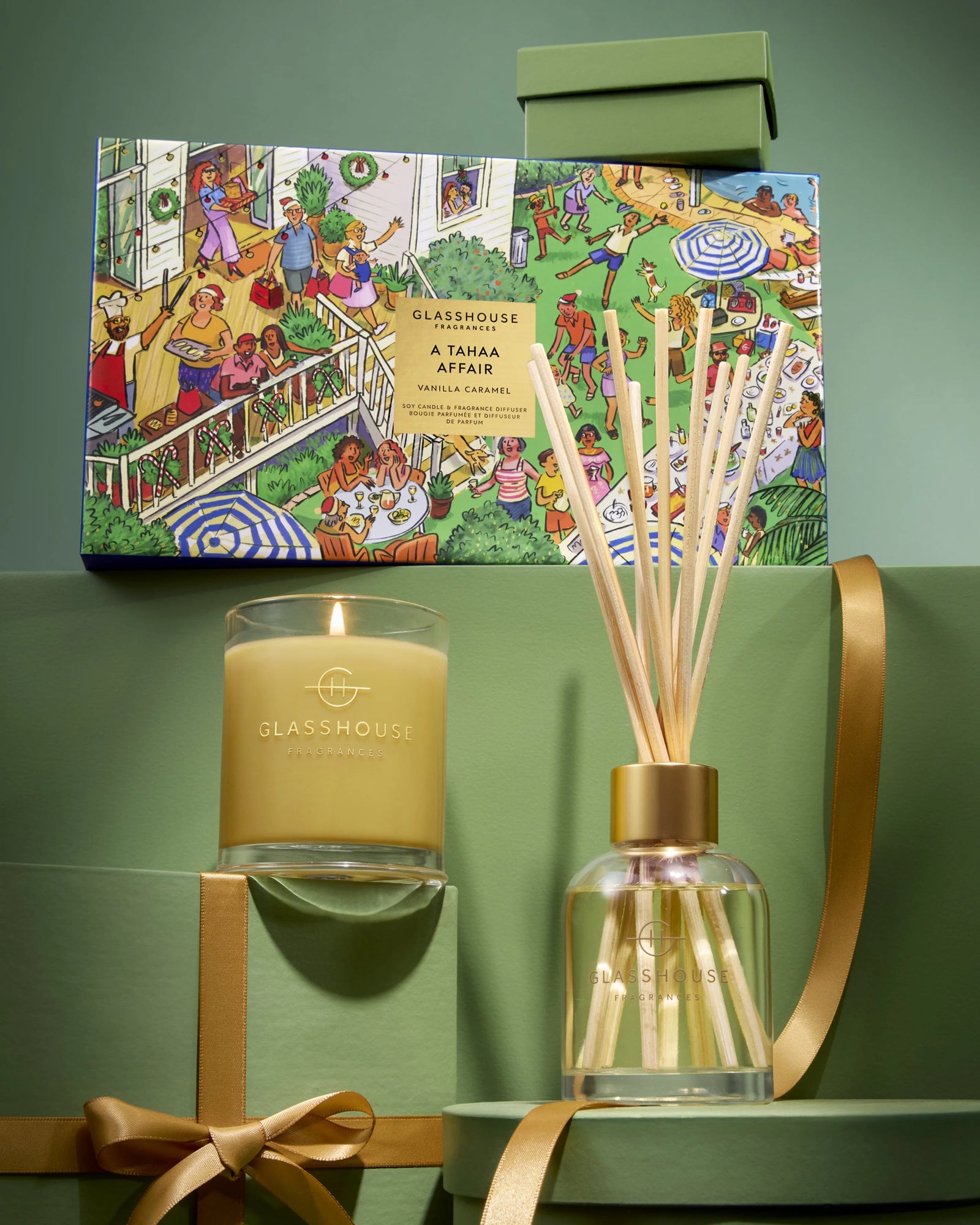 Glasshouse GF 200g Candle & 150ml Diffuser Gift Set - A Tahaa Affair - X26