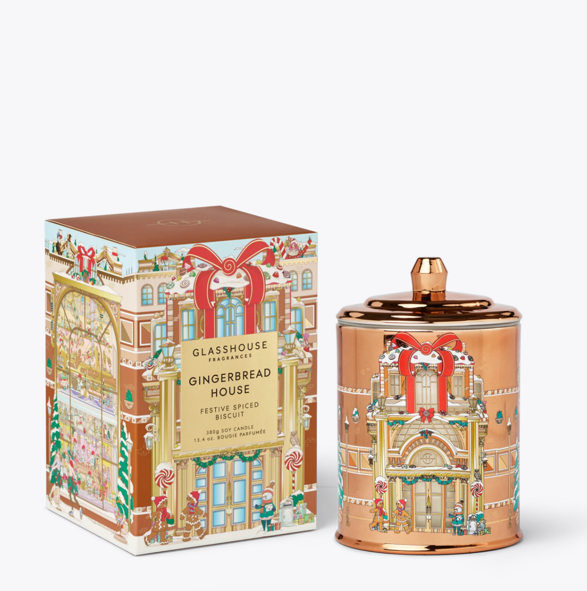 Glasshouse Fragrances Gingerbread House candle GF Christmas Candle 380g