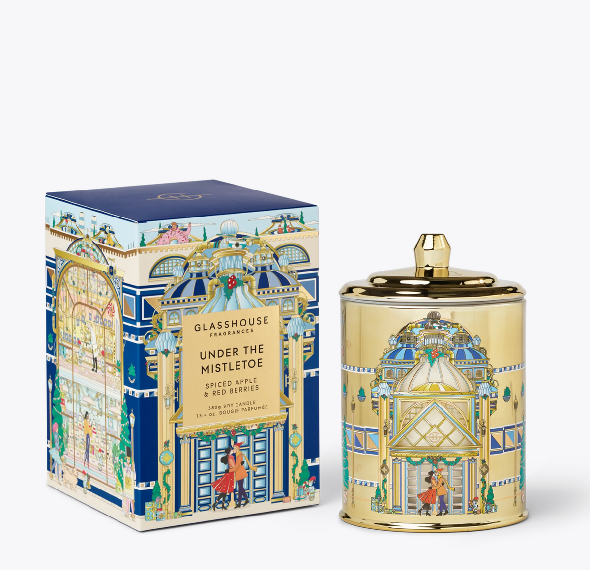 Glasshouse Christmas Candle 380g - Under The Mistletoe