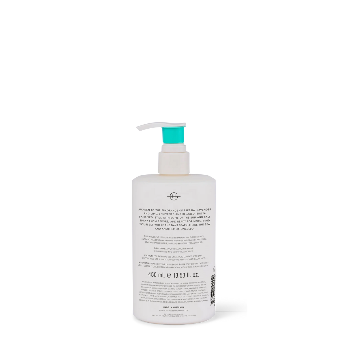 Glasshouse Fragrances GF 450ml Hand Lotion - Lost In Amalfi