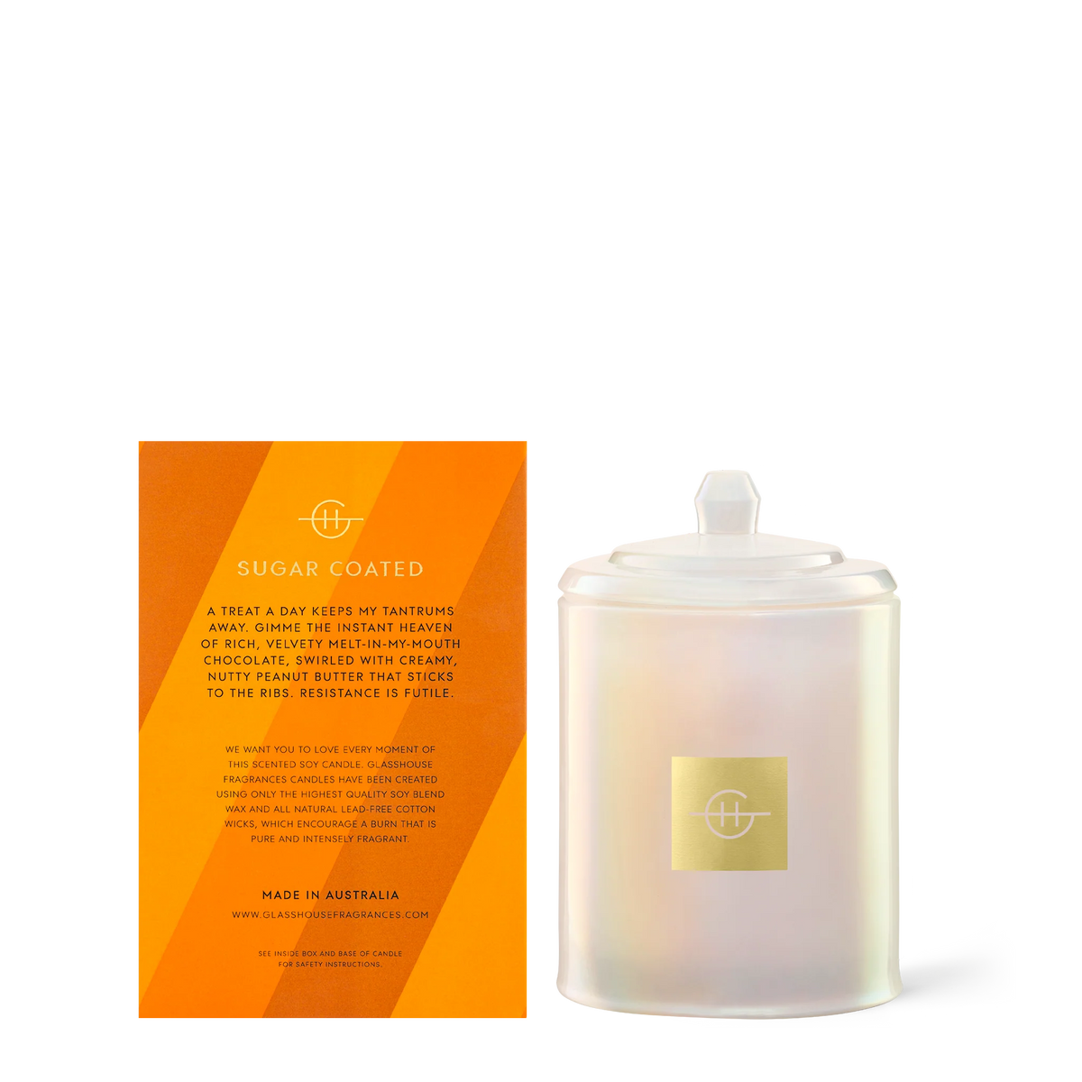 Glasshouse Fragrances 380g Triple Scented Soy Candle Peanut Butter Cups