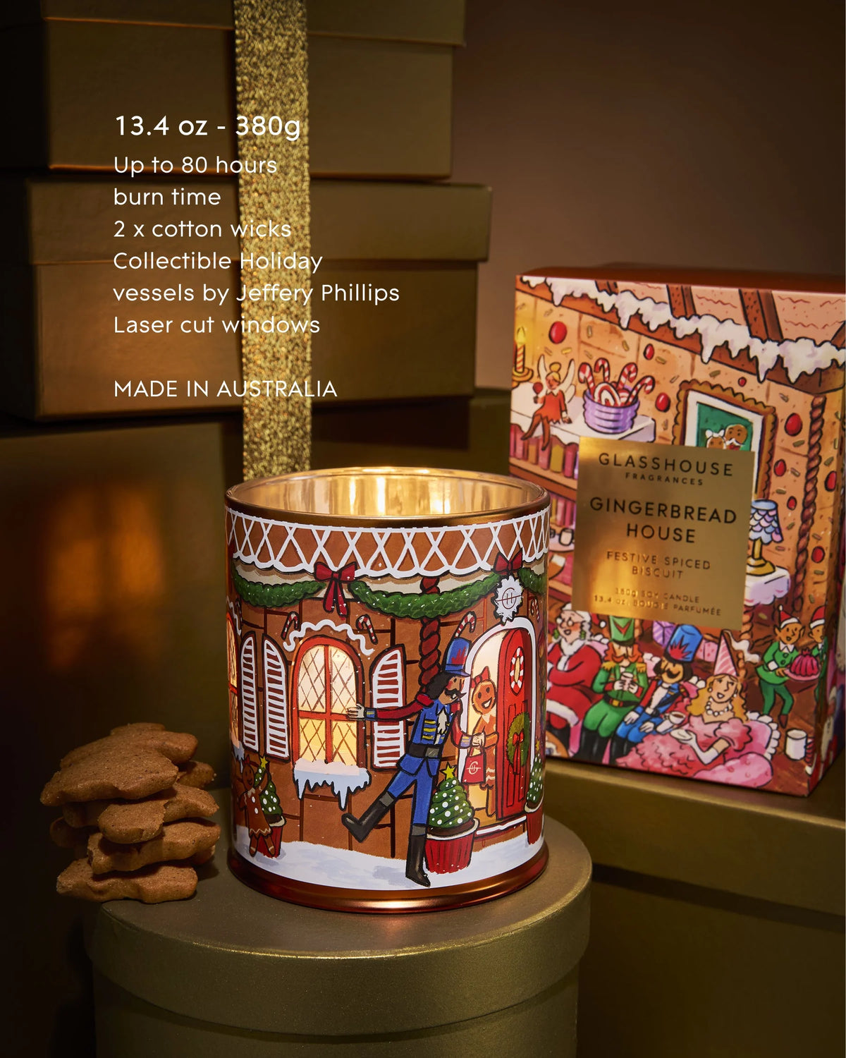 Gingerbread House scented candle by Glasshouse Fragrances