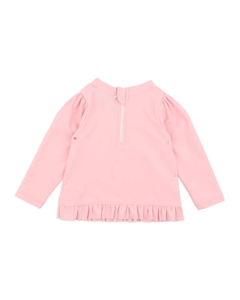 MINIHAHA BABY GIRLS PINK LS RASH TOP SWIMwear