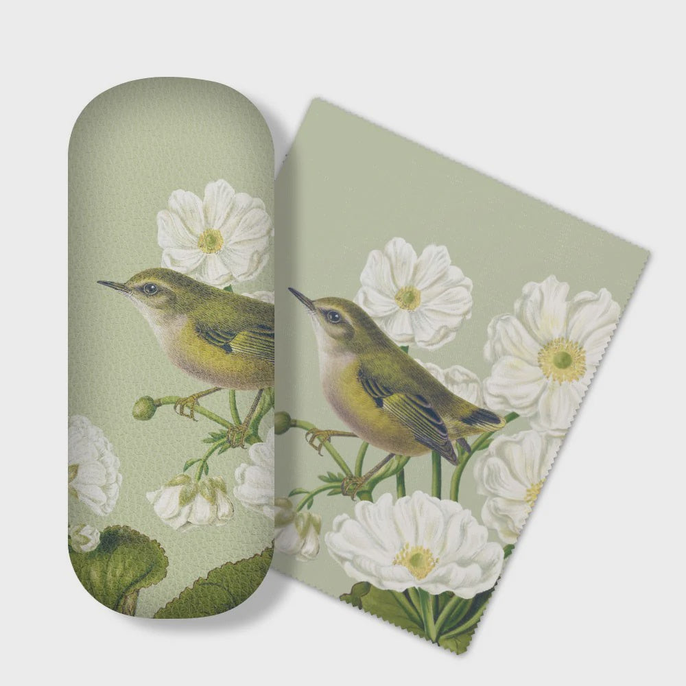 Birds & Botanical Rifleman Glasses Case + 100%NZ