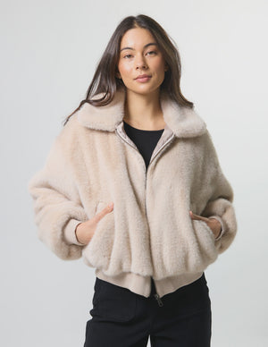 Stella+Gemma Bomber Gigi Jacket - Cloud Cream size 14