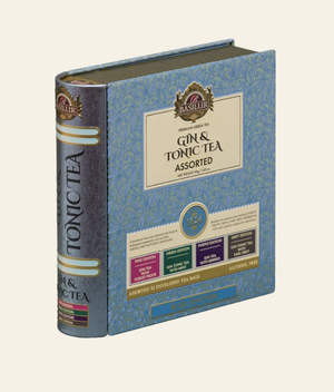 Gin & Tonic Tea- Blue Limited Edition - 32 Enveloped Tea Bags - 4 Flavours A decorative book-style tin of Asda's Gin & Tonic Tea Assorted