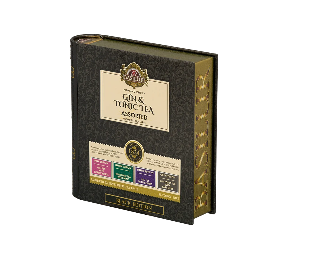 Gin & Tonic Tea- Black Limited Edition -32 Enveloped Tea Bags - 4 Flavours