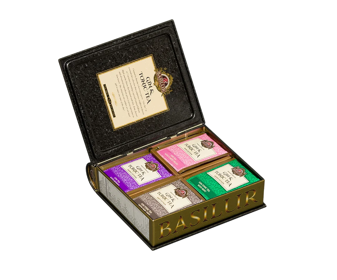 Gin & Tonic Tea- Black Limited Edition -32 Enveloped Tea Bags - 4 Flavours