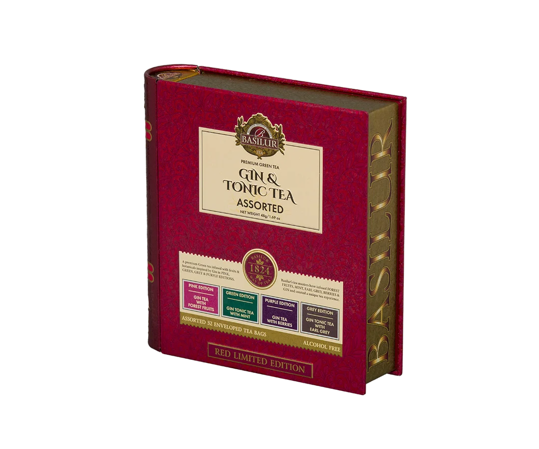 Gin & Tonic Tea- Red Limited Edition - 32 Enveloped Tea Bags - 4 Flavours