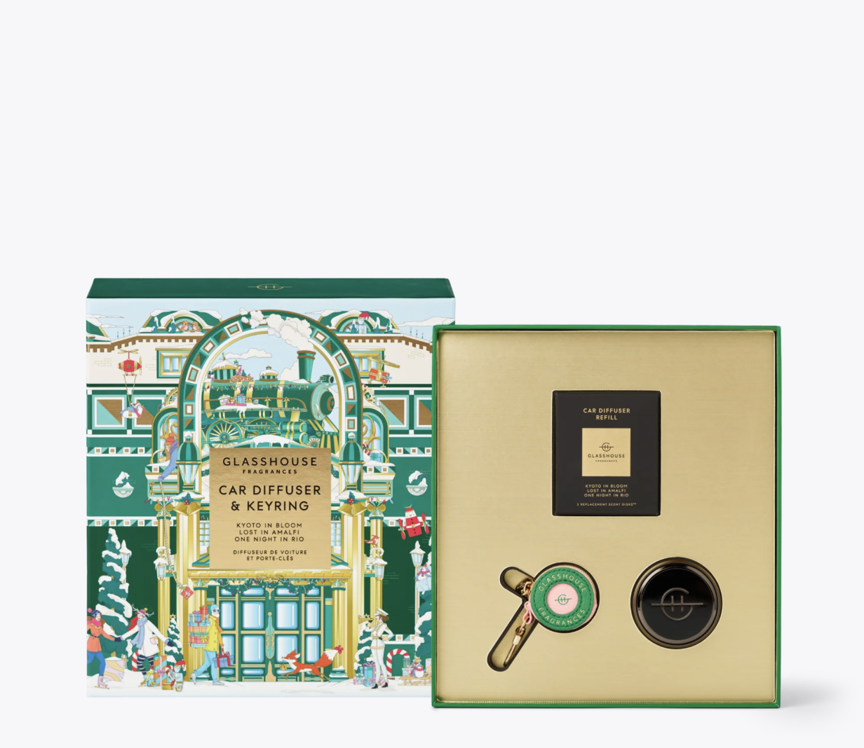 Glasshouse Car Diffuser & Keyring set Christmas Gift
