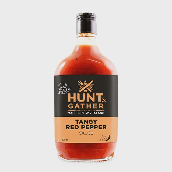 HUNT & GATHER BBQ SAUCE- TANGY RED PEPPER 375ML