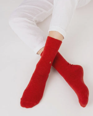 nooan Hamilton Possum Merino Wool Socks - Scarlet Red
