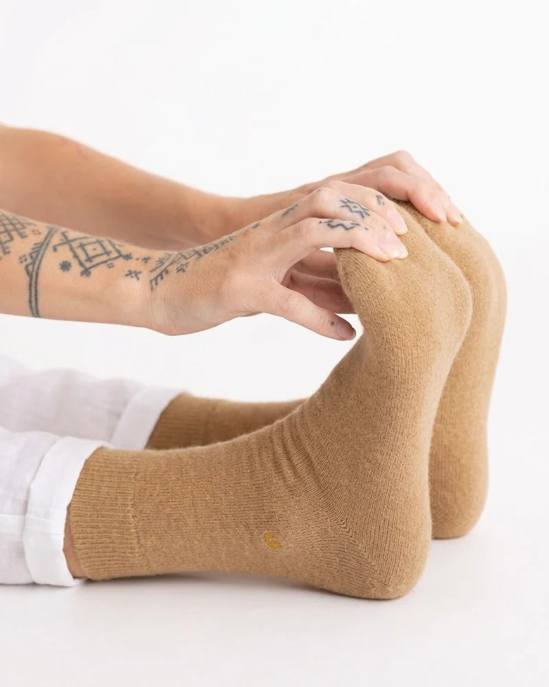nooan Hamilton Possum Merino Wool Socks - Beige