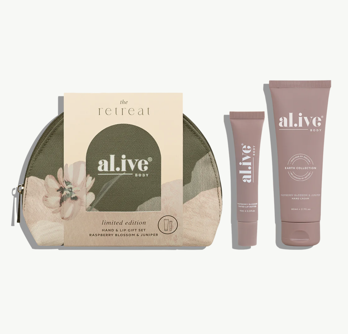 al.ive body Hand & Lip Gift Set - Raspberry Blossom & Juniper