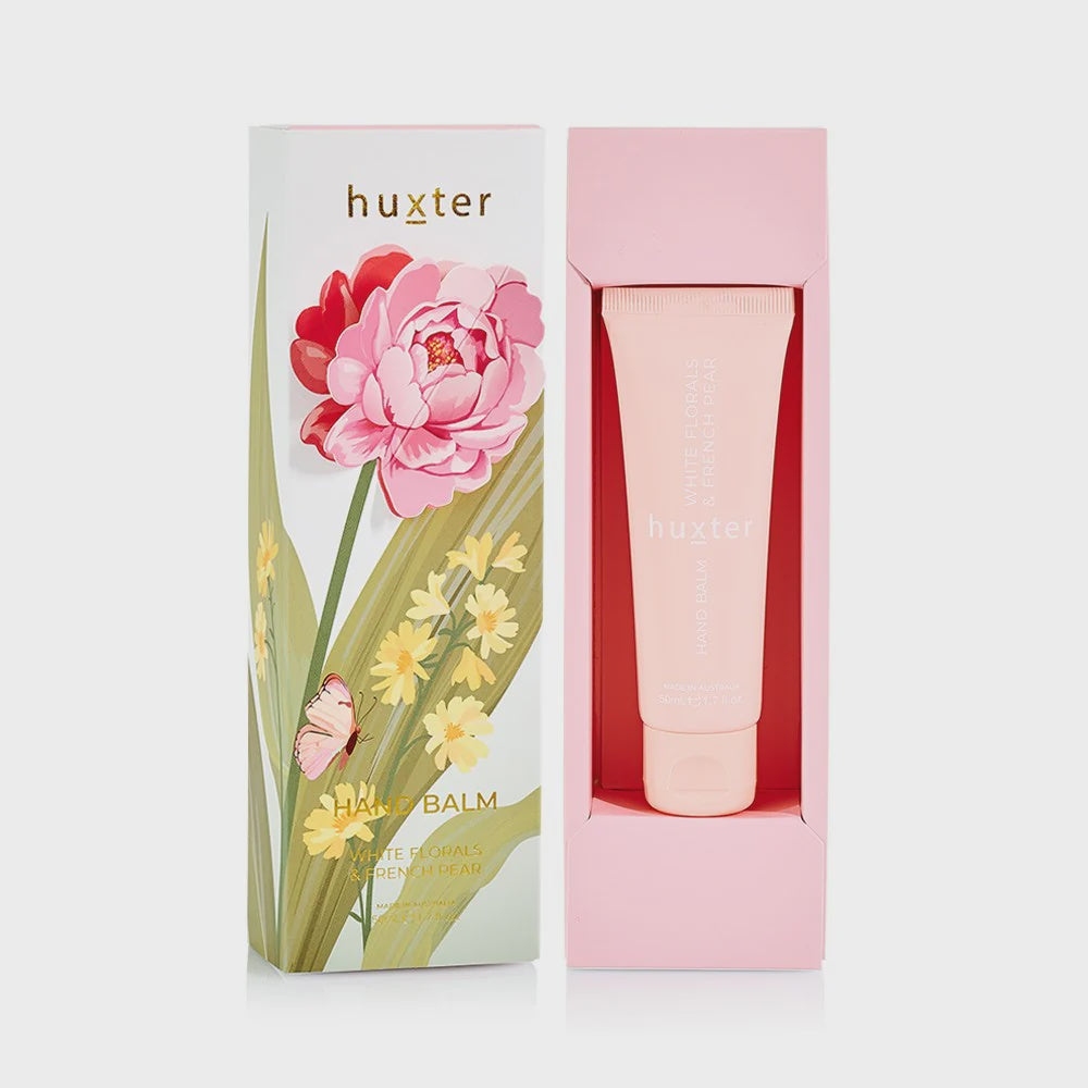 Huxter Hand Balm Gift Box - 50ml - Pink Flower - White Florals & French Pear