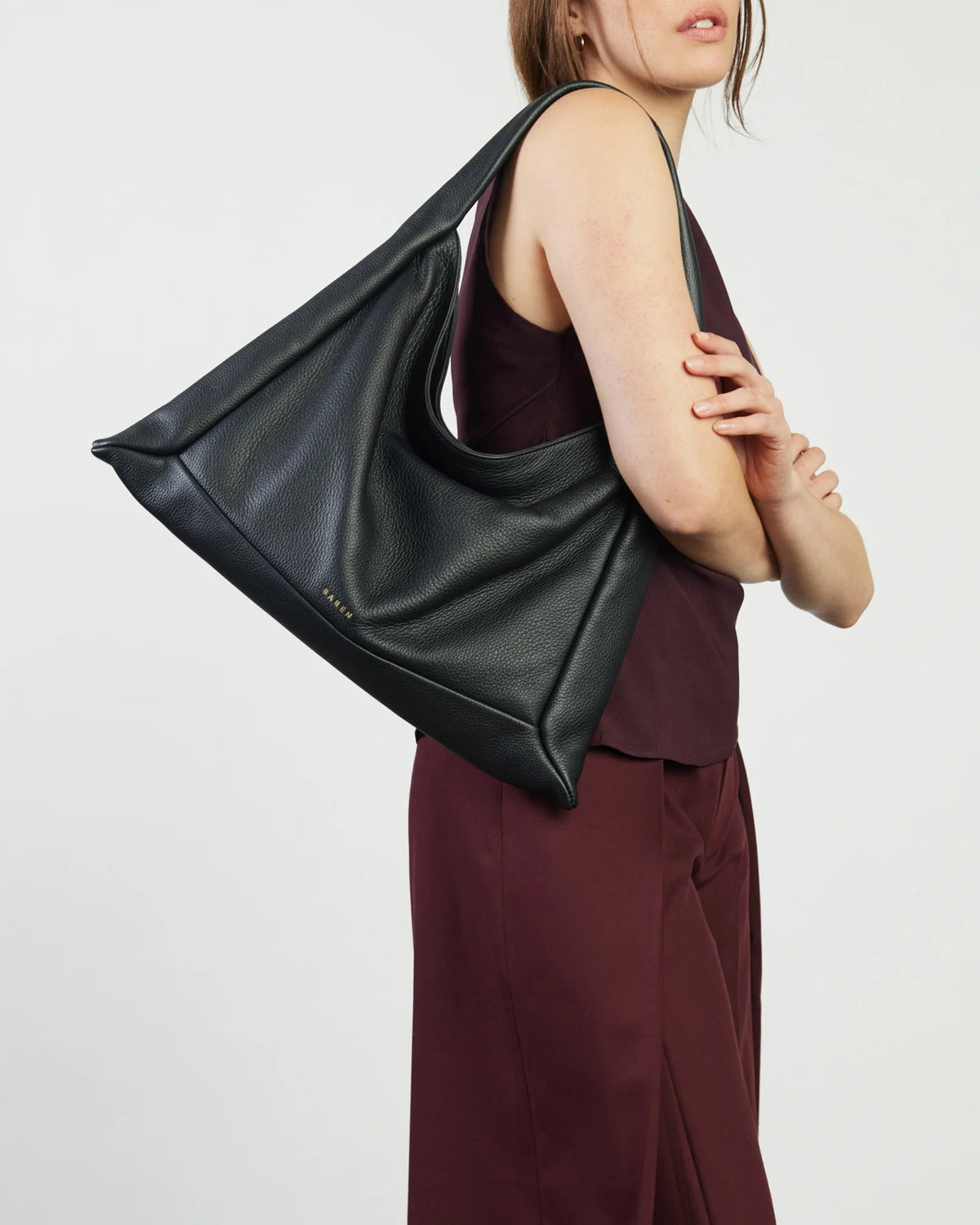 Saben Haze Shoulder Bag - Black Luxe Leather