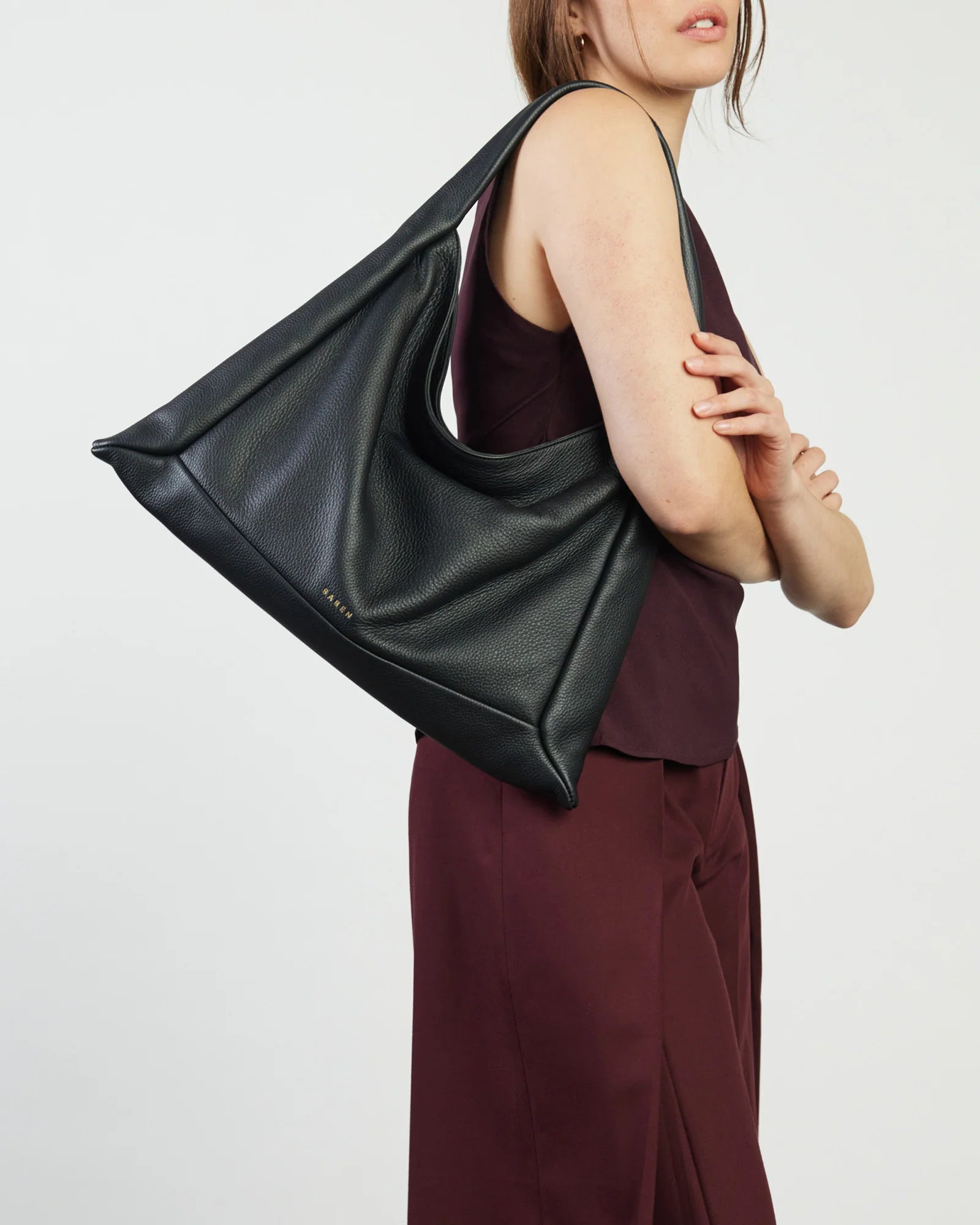 Saben Haze Shoulder Bag - Black Luxe Leather