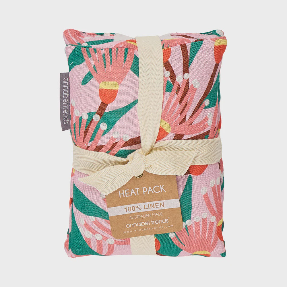 Heat pack with colorful floral pattern and 'annabel Trends' branding Heat Pillow - Linen - Blossom Branches