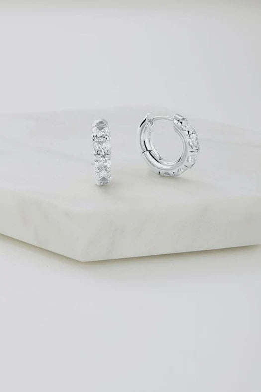 Hope Hoop - Silver - Crystal Earring