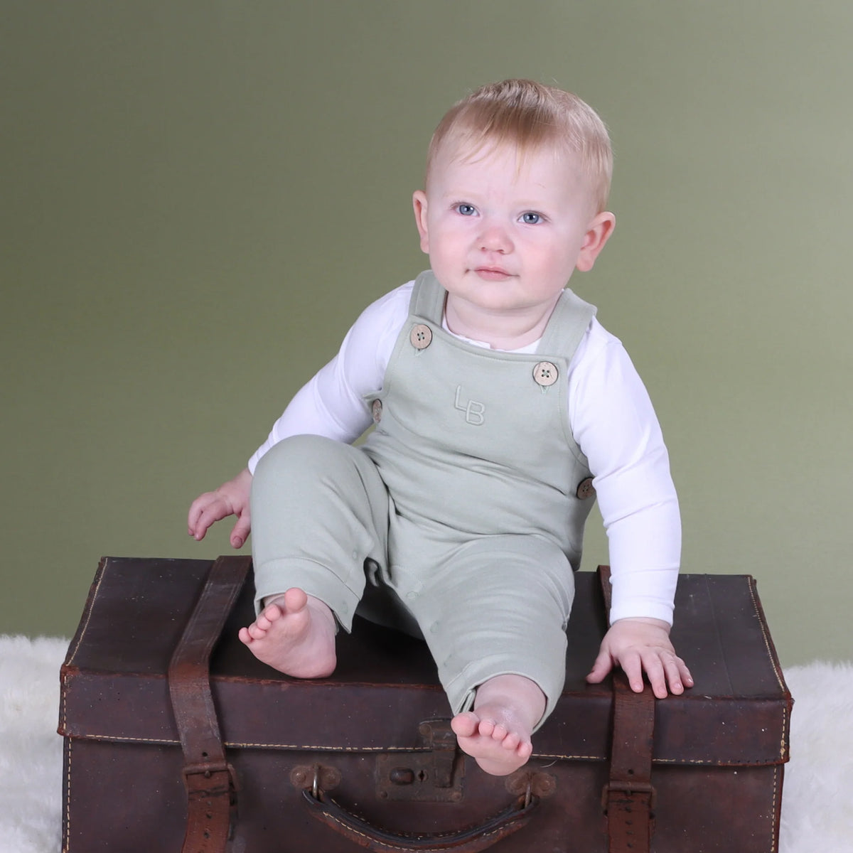 Dimples Fleece Overalls - Sage