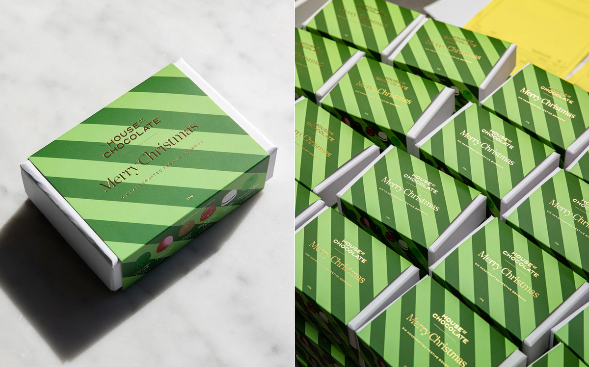 House of Chocolate 6 Piece Christmas Chocolate Bonbon Box