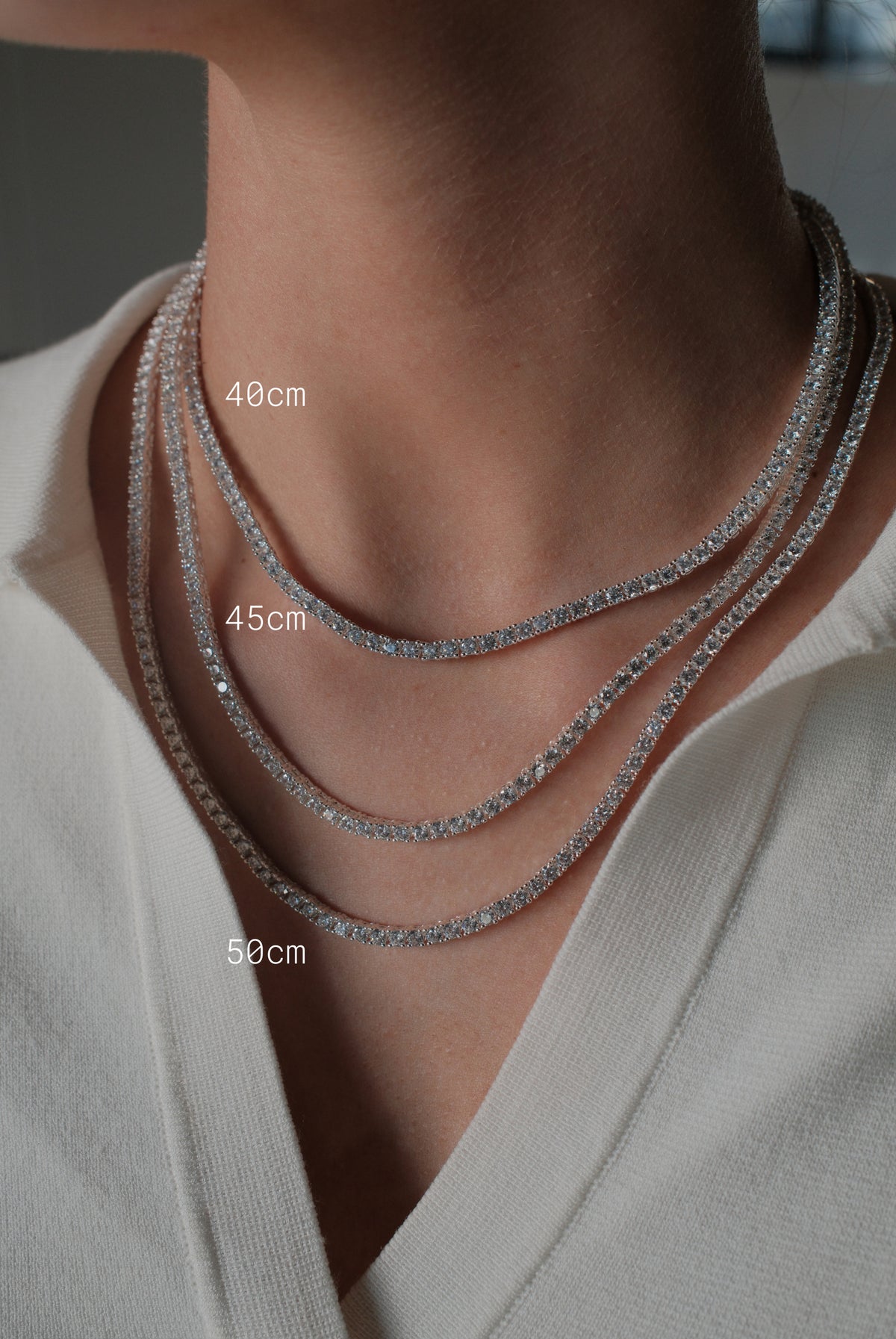 ZAFINO 7773 Dani Tennis Necklace - 40cm - Silver