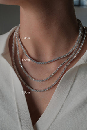 ZAFINO 7773 Dani Tennis Necklace - 40cm - Silver