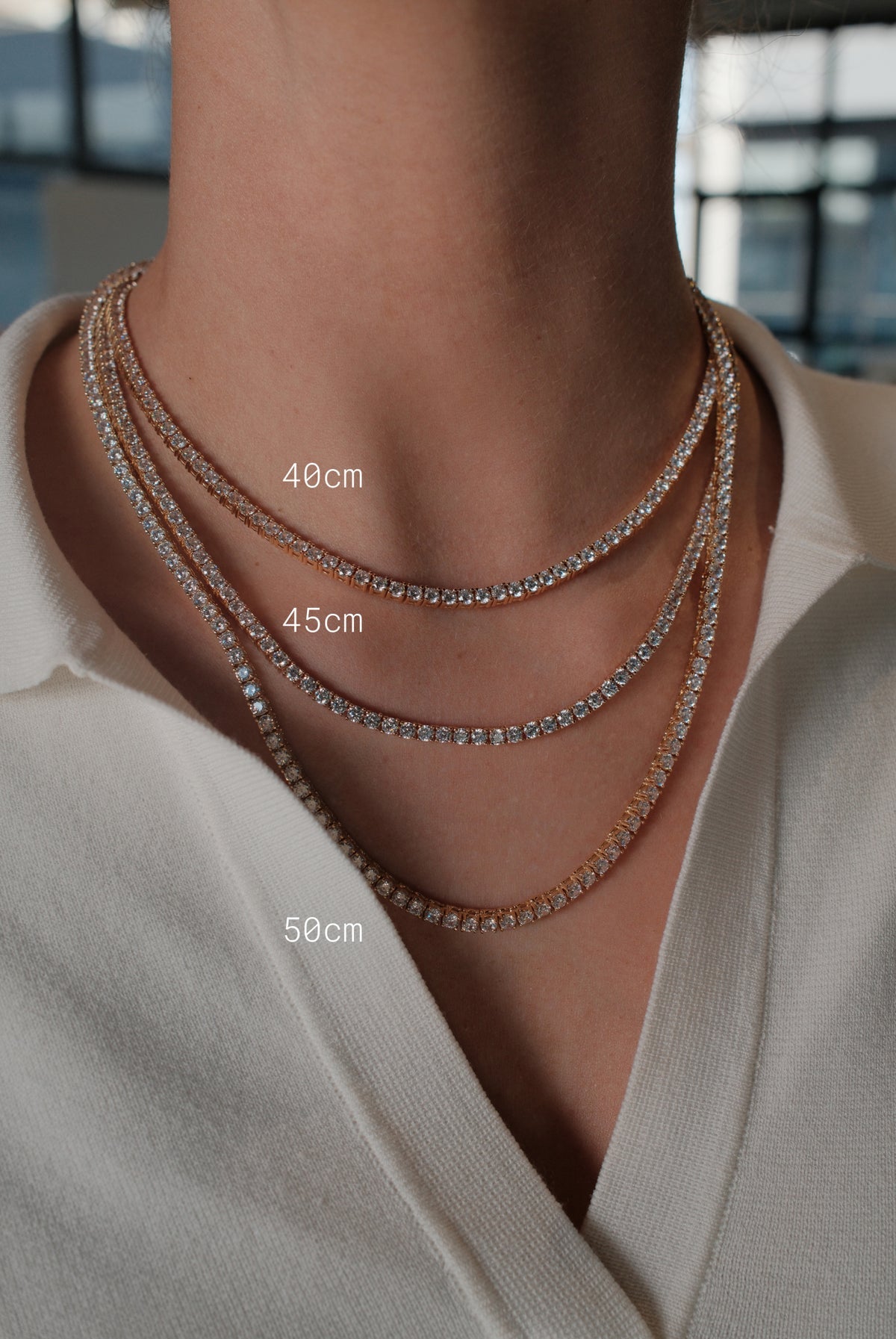 Dani Tennis Necklace - 45cm - Gold