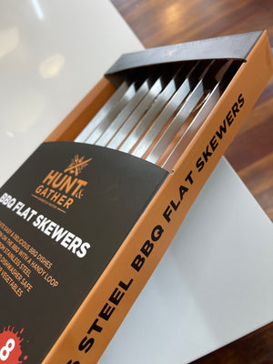 Hunt & Gather 8 Pk metal Skewers BBQ flat