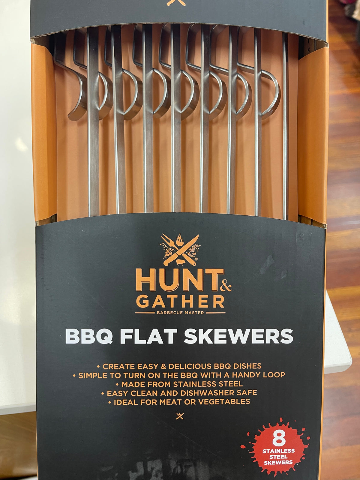 Hunt & Gather 8 Pk metal Skewers BBQ flat