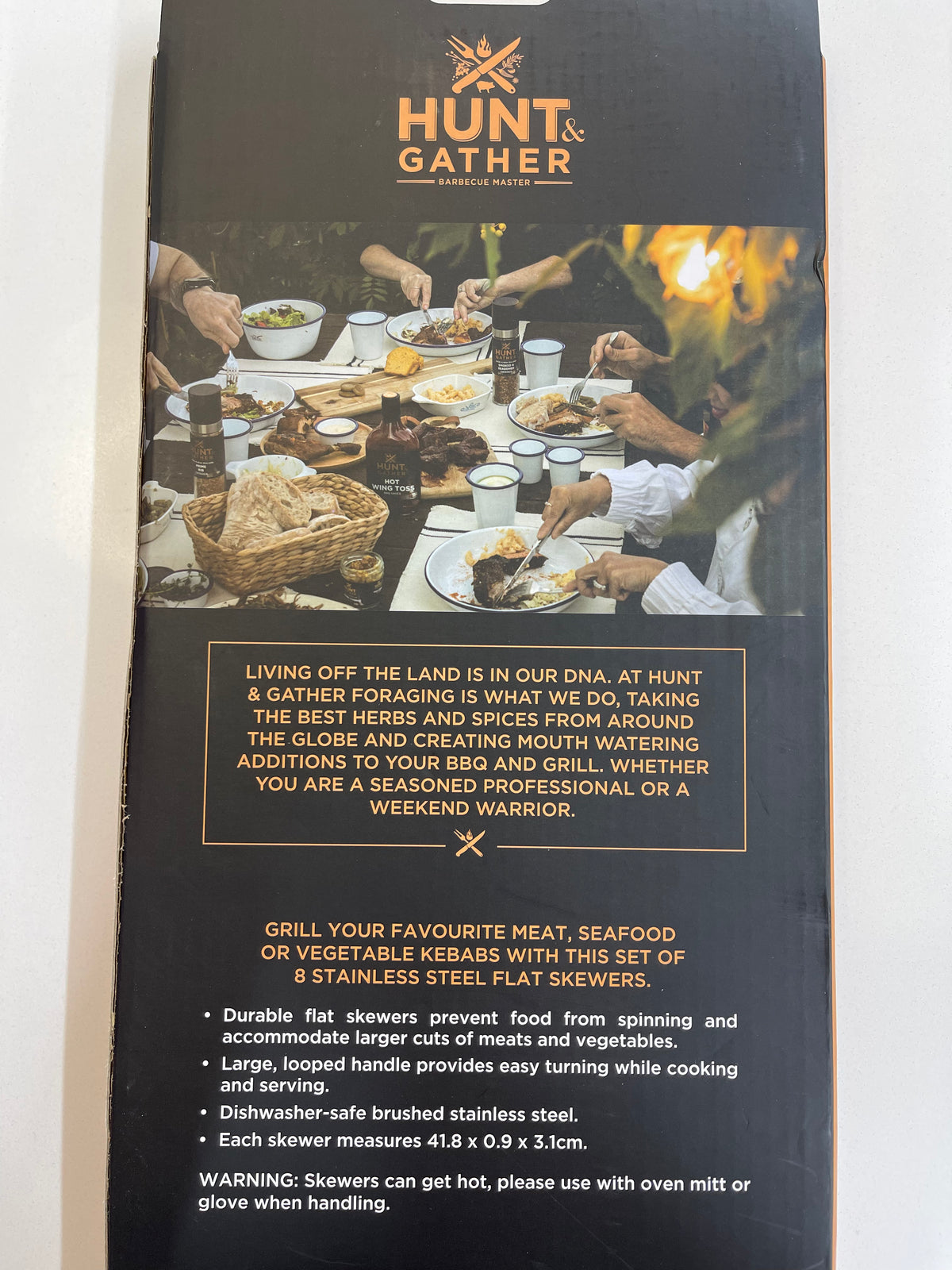 Hunt & Gather 8 Pk metal Skewers BBQ flat