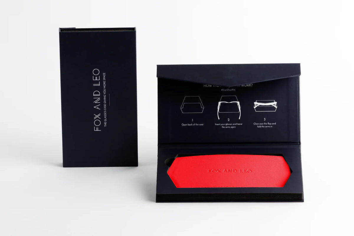 Fox & Leo Glasses Case Poppy Red Leather