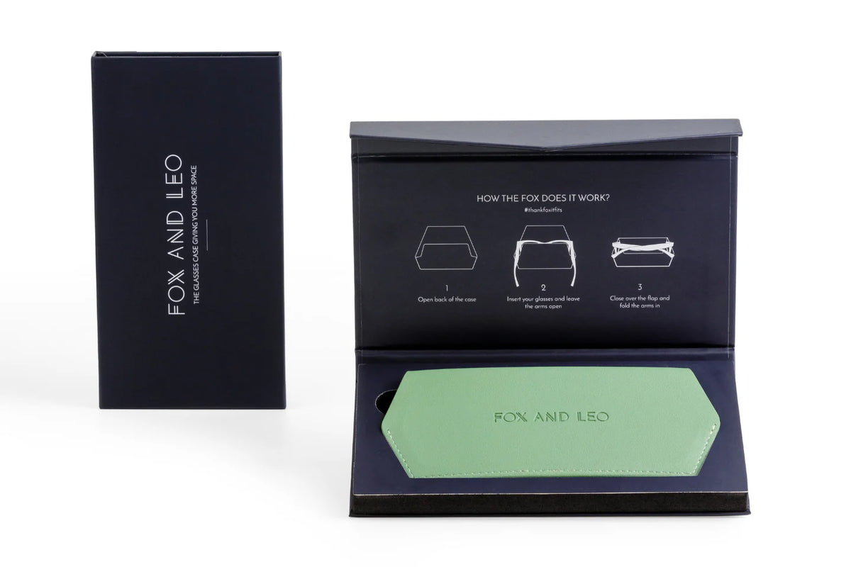 Fox and Leo glasses case - Sage Green