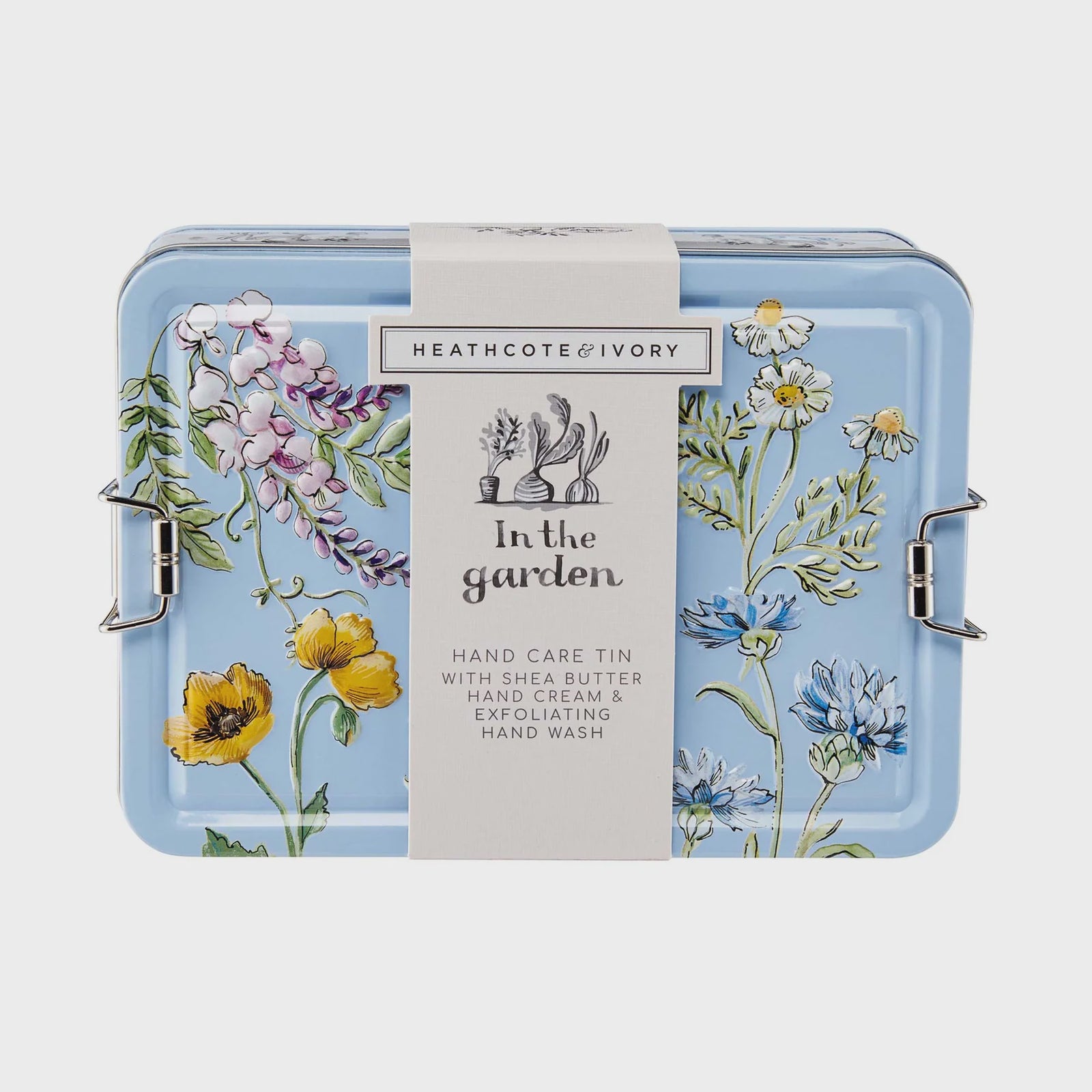 Hand care tin with floral design and Heathcote & Ivory branding Heathcote & Ivory In The Garden Hand Care Tin