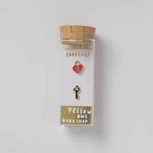 Yellow Owl Workshop Heart Lock & Key Earrings