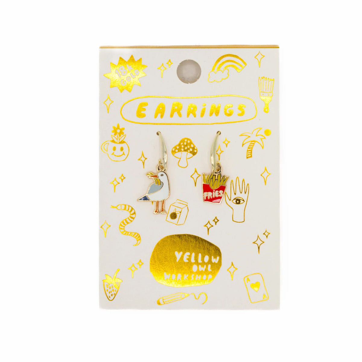 Yellow Owl Workshop Seagull & Fries Drop Earrings