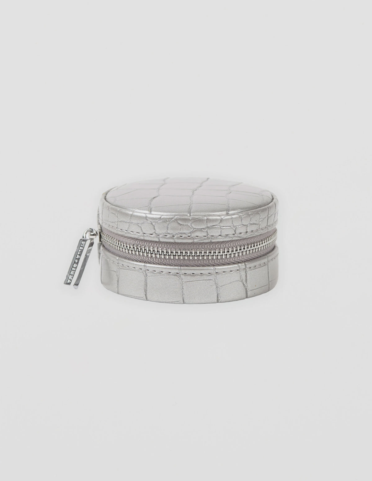 Stella+Gemma Jewel Box - Small Round Silver Croc