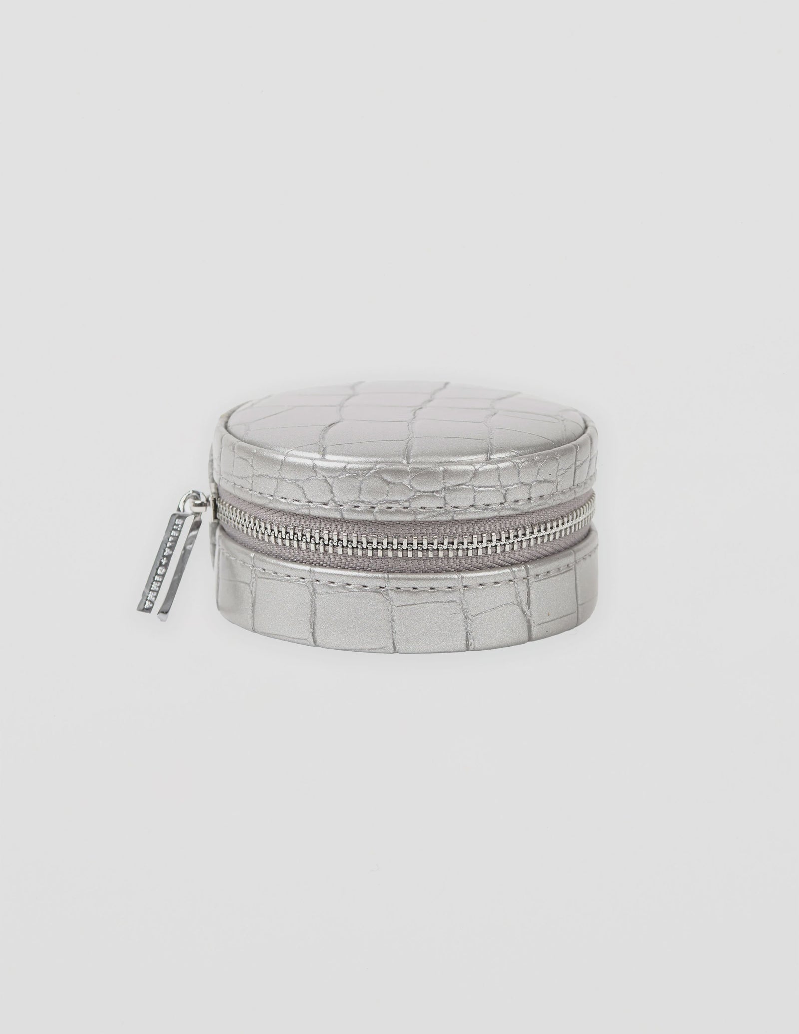 Stella+Gemma Jewel Box - Small Round Silver Croc
