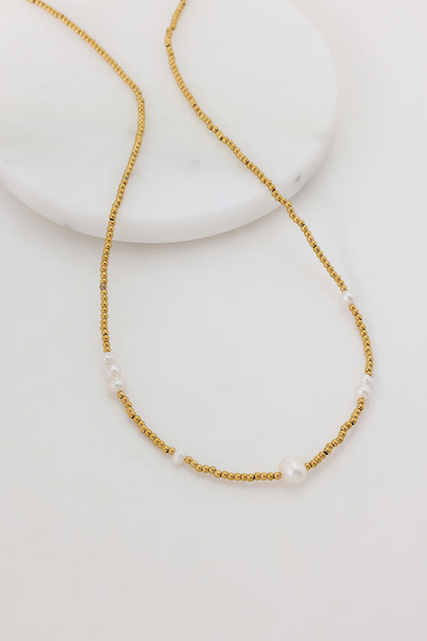 ZAFINO Jasmin Pearl Necklace - Gold 7582
