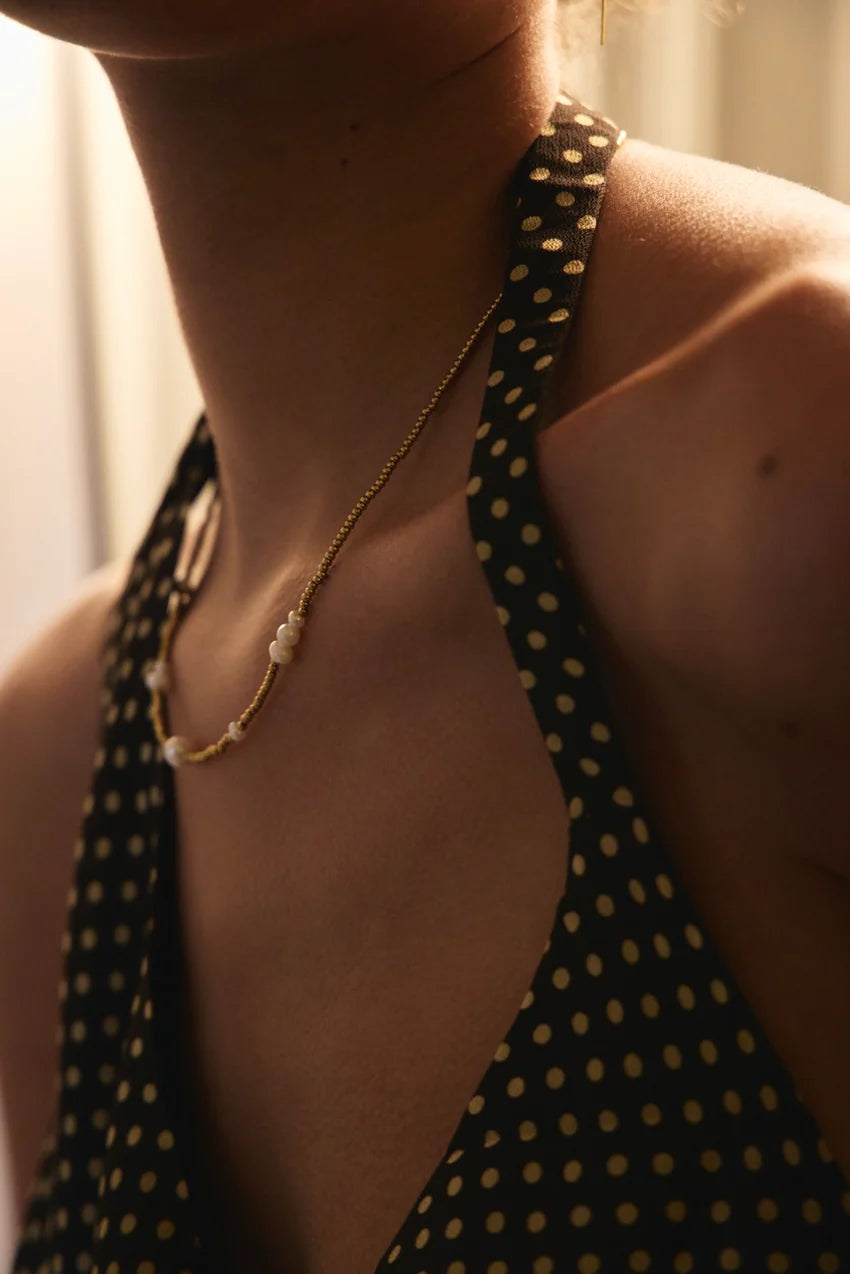 ZAFINO Jasmin Pearl Necklace - Gold 7582