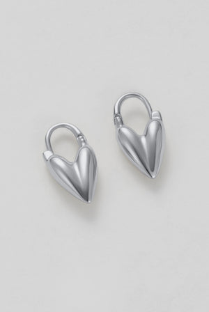 ZAFINO Jess Heart Hoop Essential Earring - Silver 7534