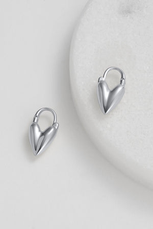 ZAFINO Jess Heart Hoop Essential Earring - Silver 7534
