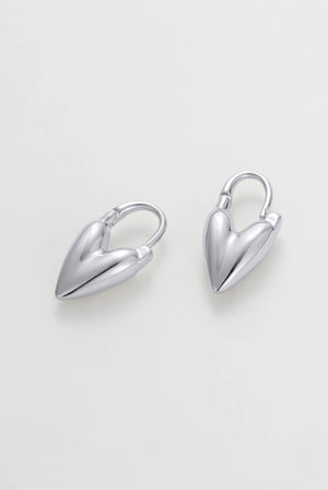 ZAFINO Jess Heart Hoop Essential Earring - Silver 7534