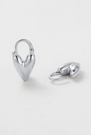 ZAFINO Jess Heart Hoop Essential Earring - Silver 7534