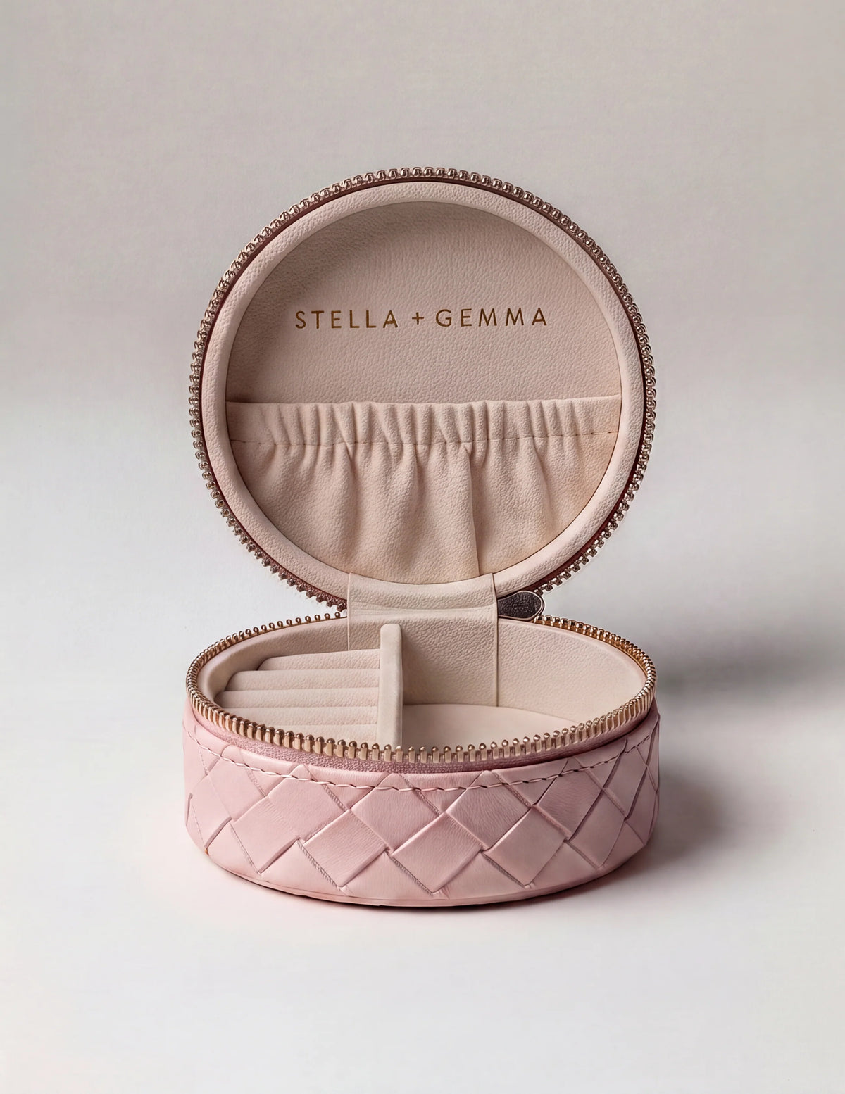 Stella Gemma Jewel Box Round Weave - Blush Pink
