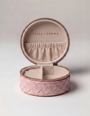 Stella Gemma Jewel Box Round Weave - Blush Pink