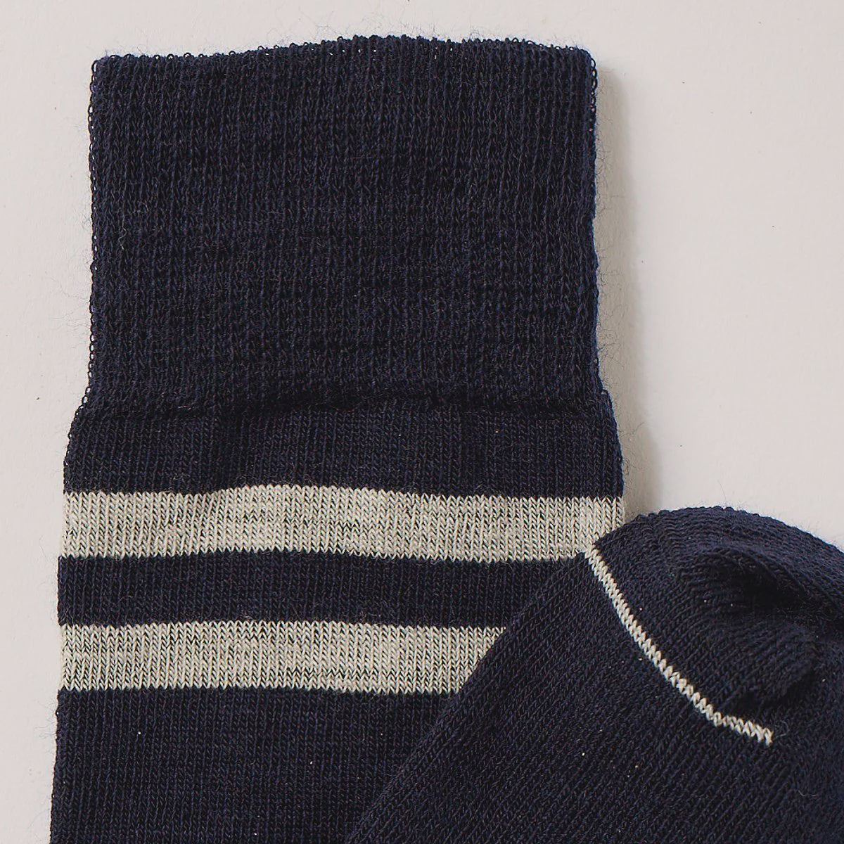 Journey Merino Socks - Navy with Natural Stripe