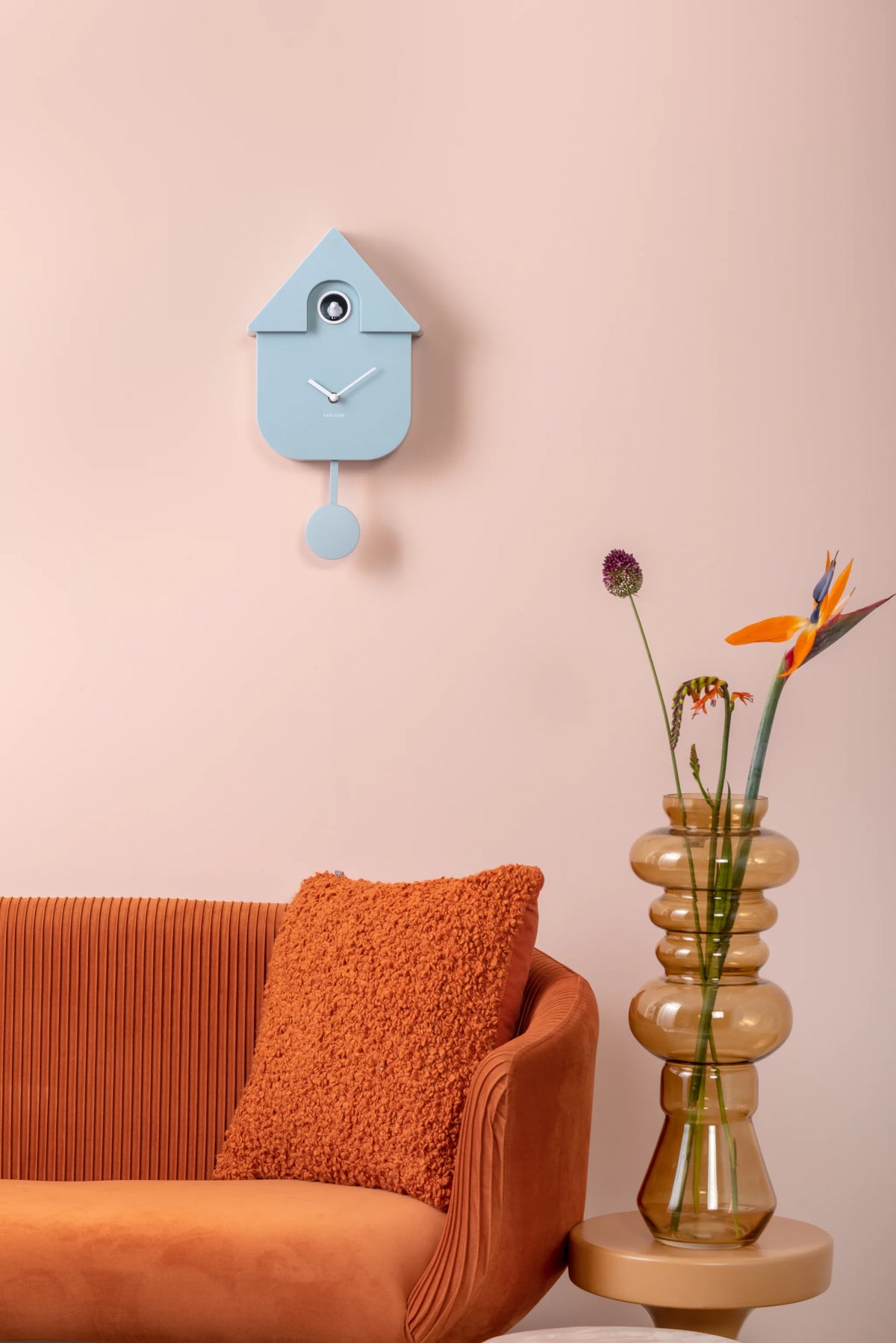 KARLSSON Modern Cuckoo Wall Clock - Soft Blue